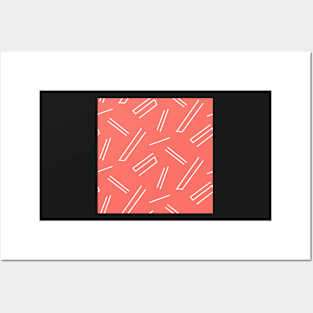 Coral abstract lines Posters and Art